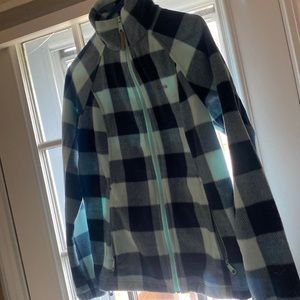 Columbia sweatshirt dark and light blue checkers design